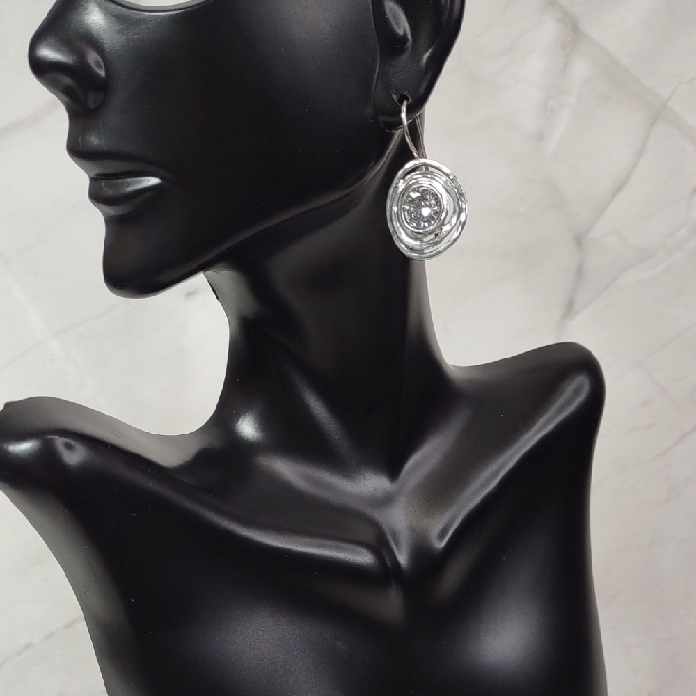 Inspiranza Designs Sterling Silver Earrings w/ Swarovski Crystal Centers